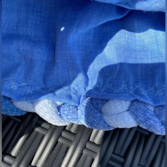 Handmade plush blue multi crochet shoulder bag - Picture 6 of 8